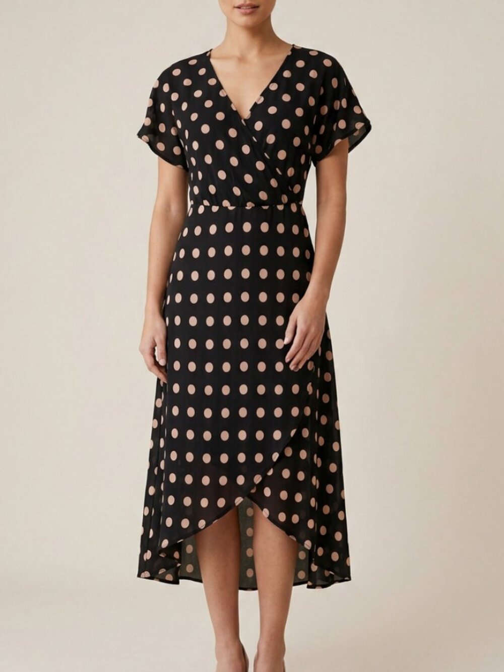 The Sanctuary Polka-Dot Faux-Wrap Dress